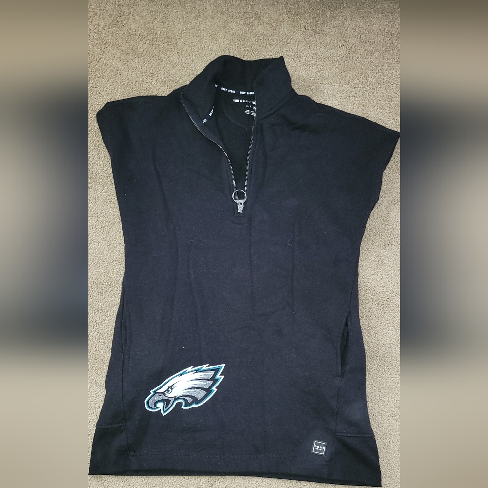 DKNY Black Philadelphia Eagles Half-Zip Dress